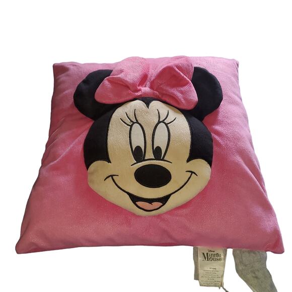 Minnie Mouse 16"x16" 3D Bow Throw Pillow Shimmer Pink Room Decor - Picture 1 of 4
